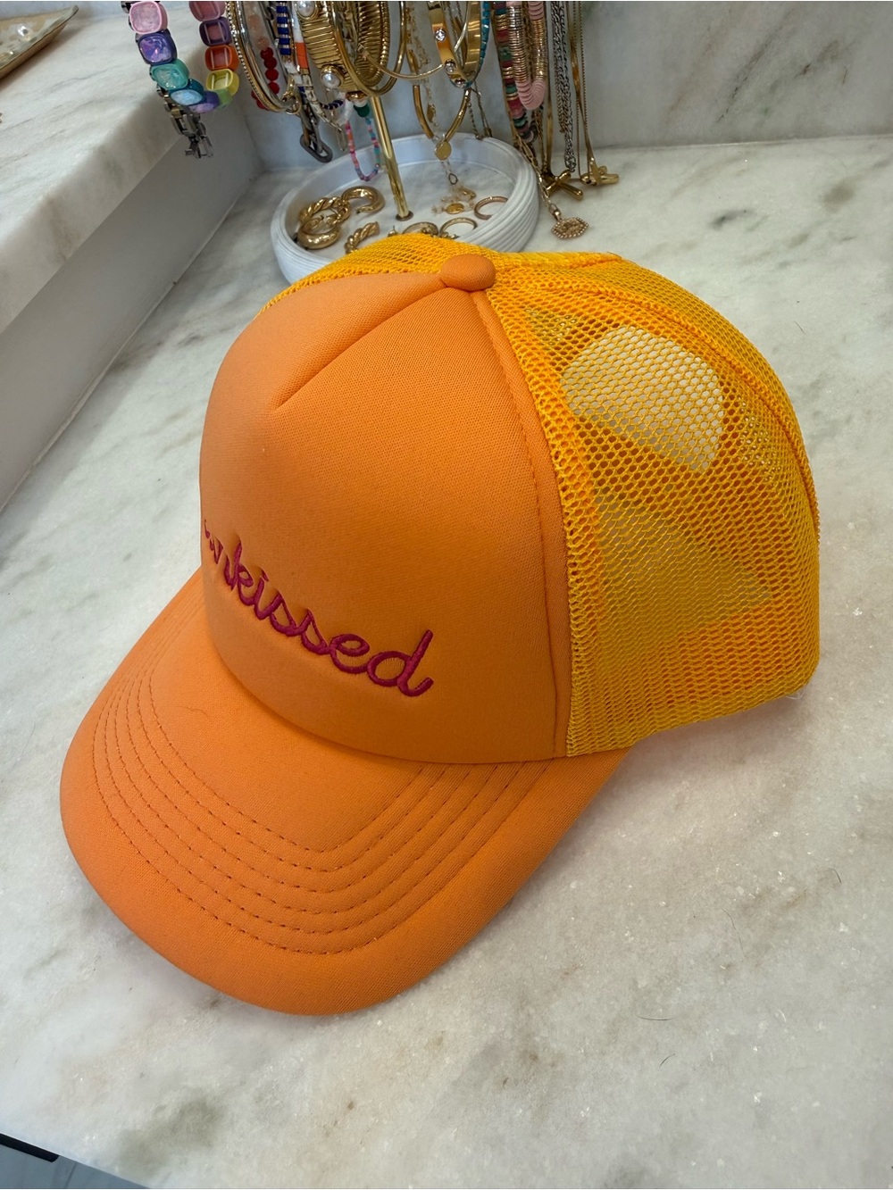 Sunkissed Orange Mesh Trucker Hat - Picture 5 of 5